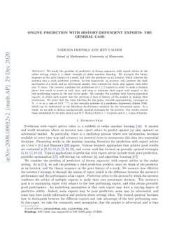 Online Prediction With History-Dependent Experts: The General Case
