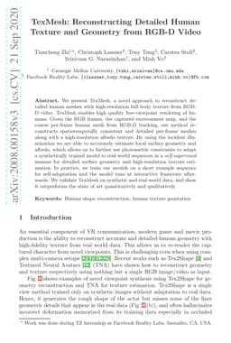 TexMesh: Reconstructing Detailed Human Texture and Geometry from RGB-D
  Video