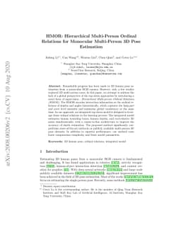 HMOR: Hierarchical Multi-Person Ordinal Relations for Monocular
  Multi-Person 3D Pose Estimation