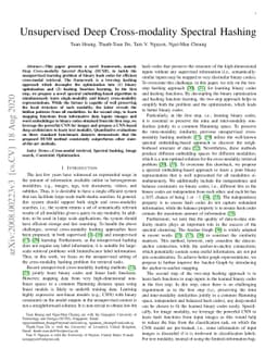 Unsupervised Deep Cross-modality Spectral Hashing