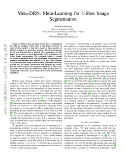 Meta-DRN: Meta-Learning for 1-Shot Image Segmentation