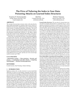 The Price of Tailoring the Index to Your Data: Poisoning Attacks on
  Learned Index Structures
