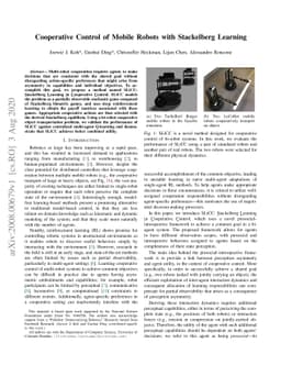 Cooperative Control of Mobile Robots with Stackelberg Learning