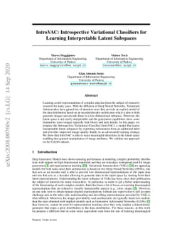 IntroVAC: Introspective Variational Classifiers for Learning
  Interpretable Latent Subspaces