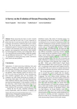 A Survey on the Evolution of Stream Processing Systems