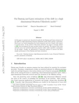 On Dantzig and Lasso estimators of the drift in a high dimensional
  Ornstein-Uhlenbeck model