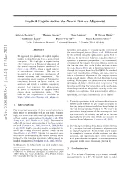 Implicit Regularization via Neural Feature Alignment