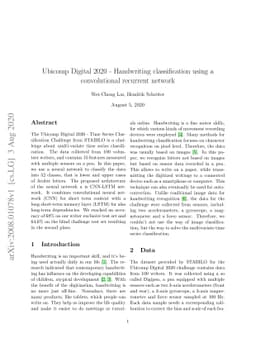 Ubicomp Digital 2020 -- Handwriting classification using a convolutional
  recurrent network