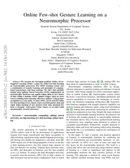 Online Few-shot Gesture Learning on a Neuromorphic Processor