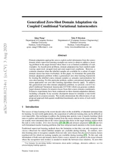 Generalized Zero-Shot Domain Adaptation via Coupled Conditional
  Variational Autoencoders