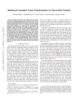 Reinforced Grounded Action Transformation for Sim-to-Real Transfer
