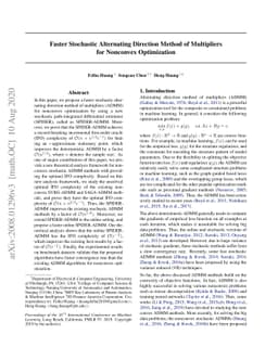 Faster Stochastic Alternating Direction Method of Multipliers for
  Nonconvex Optimization
