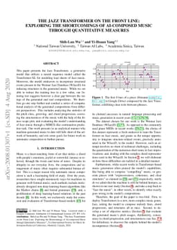 The Jazz Transformer on the Front Line: Exploring the Shortcomings of
  AI-composed Music through Quantitative Measures