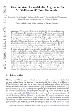 Unsupervised Cross-Modal Alignment for Multi-Person 3D Pose Estimation