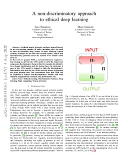 A non-discriminatory approach to ethical deep learning