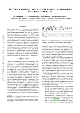 Automatic Composition of Guitar Tabs by Transformers and Groove Modeling