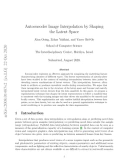 Autoencoder Image Interpolation by Shaping the Latent Space