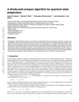 A divide-and-conquer algorithm for quantum state preparation
