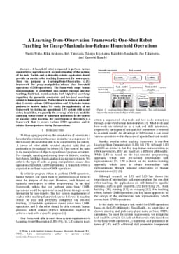 A Learning-from-Observation Framework: One-Shot Robot Teaching for
  Grasp-Manipulation-Release Household Operations
