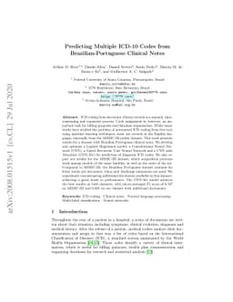 Predicting Multiple ICD-10 Codes from Brazilian-Portuguese Clinical
  Notes