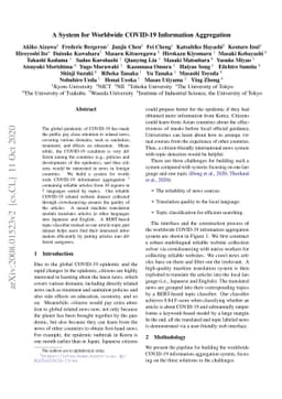 A System for Worldwide COVID-19 Information Aggregation