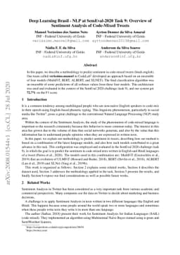Deep Learning Brasil -- NLP at SemEval-2020 Task 9: Overview of
  Sentiment Analysis of Code-Mixed Tweets