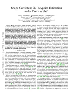 Shape Consistent 2D Keypoint Estimation under Domain Shift