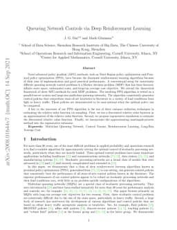 Queueing Network Controls via Deep Reinforcement Learning