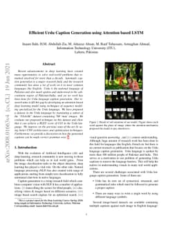 Efficient Urdu Caption Generation using Attention based LSTM