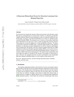 A Bayesian Hierarchical Score for Structure Learning from Related Data
  Sets