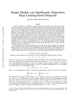 Simple Modulo can Significantly Outperform Deep Learning-based Deepcode