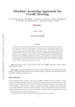Machine Learning approach for Credit Scoring