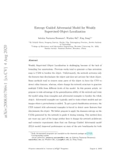 Entropy Guided Adversarial Model for Weakly Supervised Object
  Localization