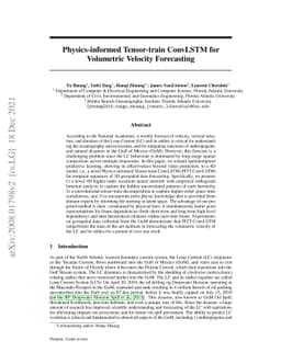 Physics-informed Tensor-train ConvLSTM for Volumetric Velocity
  Forecasting of Loop Current