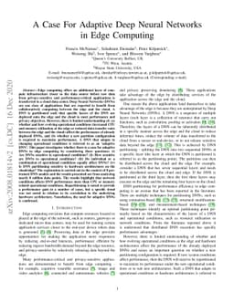 A Case For Adaptive Deep Neural Networks in Edge Computing