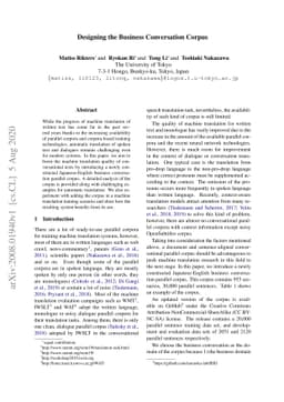 Designing the Business Conversation Corpus