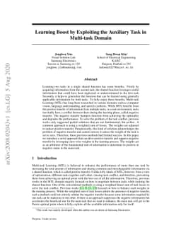 Learning Boost by Exploiting the Auxiliary Task in Multi-task Domain
