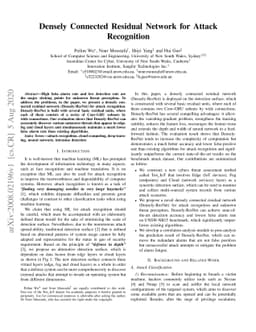 Densely Connected Residual Network for Attack Recognition