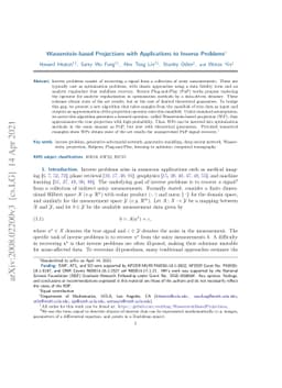 Wasserstein-based Projections with Applications to Inverse Problems