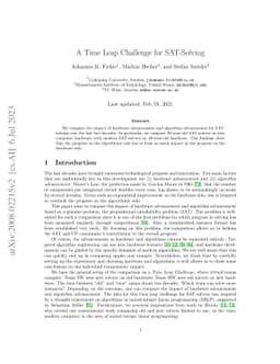 A Time Leap Challenge for SAT Solving