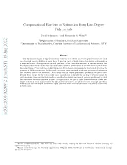 Computational Barriers to Estimation from Low-Degree Polynomials