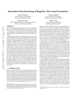 Speculative Dereferencing of Registers:Reviving Foreshadow