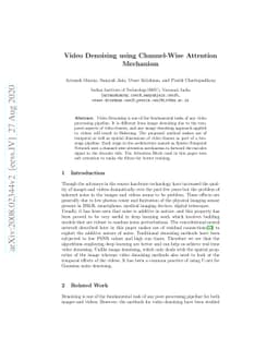 Exploiting Temporal Attention Features for Effective Denoising in Videos