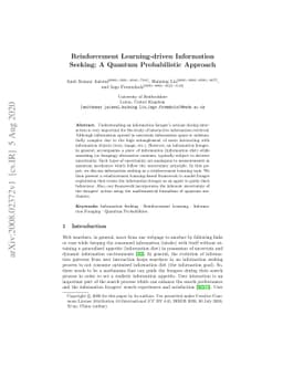 Reinforcement Learning-driven Information Seeking: A Quantum
  Probabilistic Approach