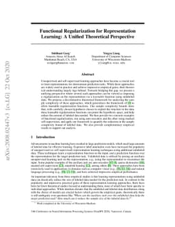 Functional Regularization for Representation Learning: A Unified
  Theoretical Perspective
