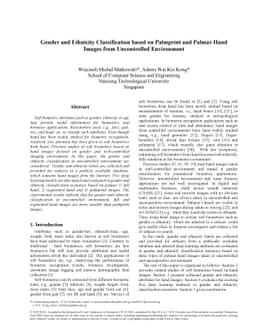 Gender and Ethnicity Classification based on Palmprint and Palmar Hand
  Images from Uncontrolled Environment