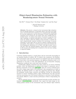 Object-based Illumination Estimation with Rendering-aware Neural
  Networks