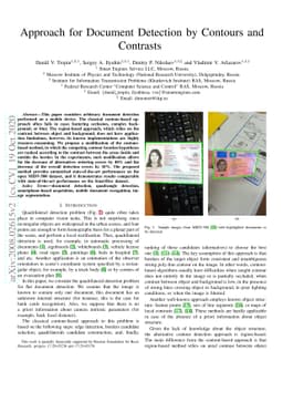 Approach for Document Detection by Contours and Contrasts
