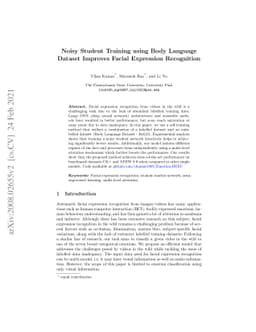 Noisy Student Training using Body Language Dataset Improves Facial
  Expression Recognition