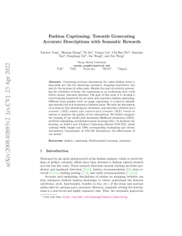 Fashion Captioning: Towards Generating Accurate Descriptions with
  Semantic Rewards